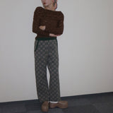 [ladies series] PATTERN JAGGARD KNIT PANTS6