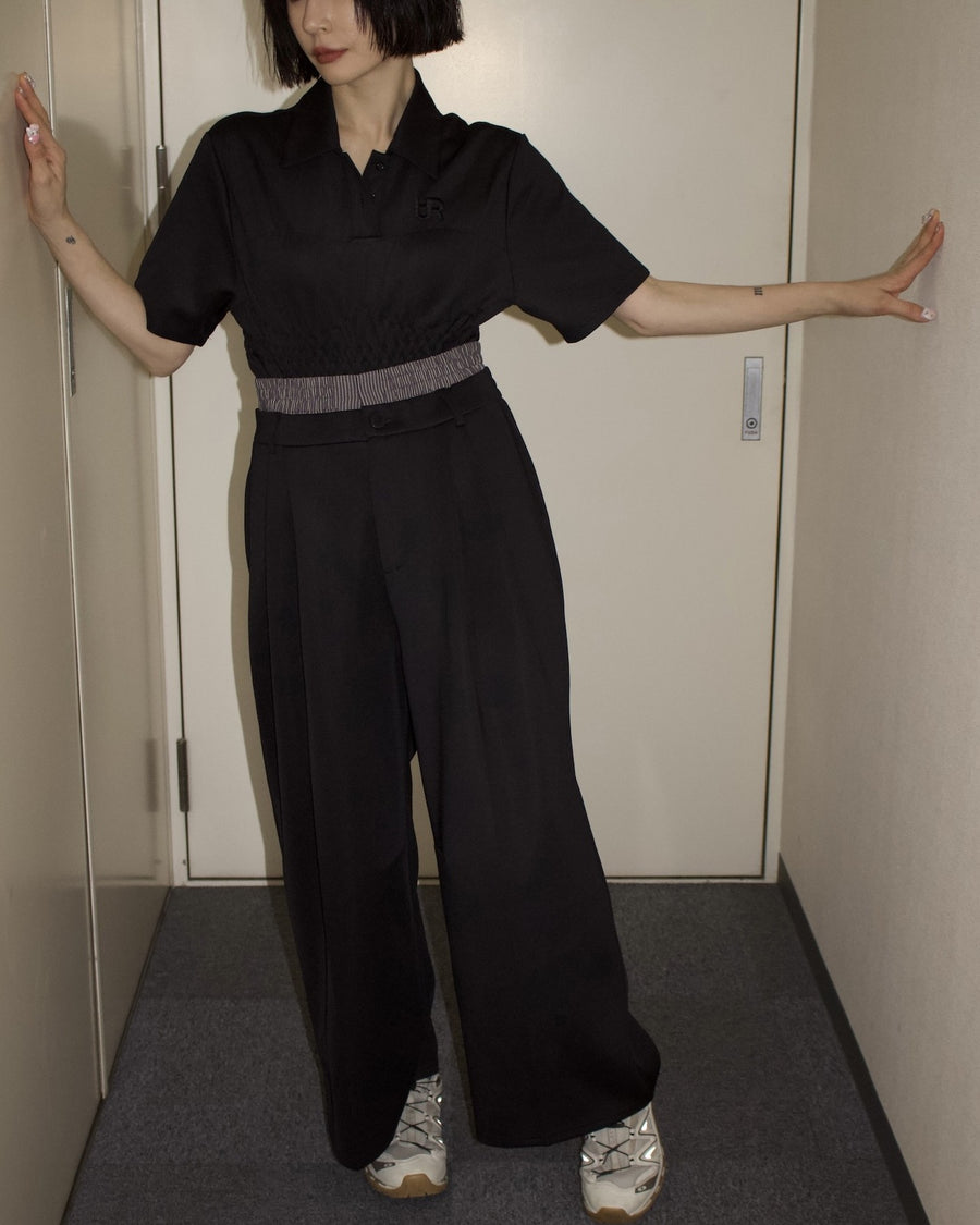 Ponte Double Waist Wide Pants