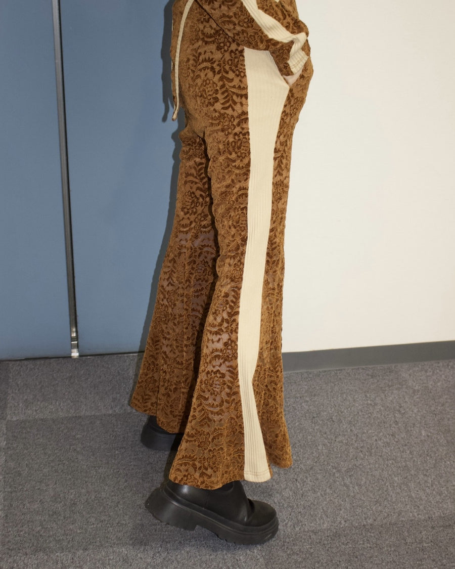 Velour Lace Flare Pants