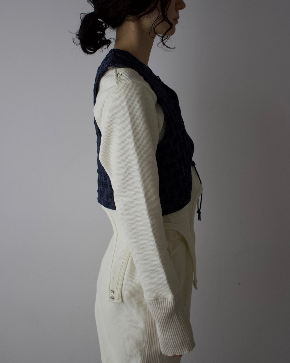 AURéNLEV Denim Lace Up Vest DENIM