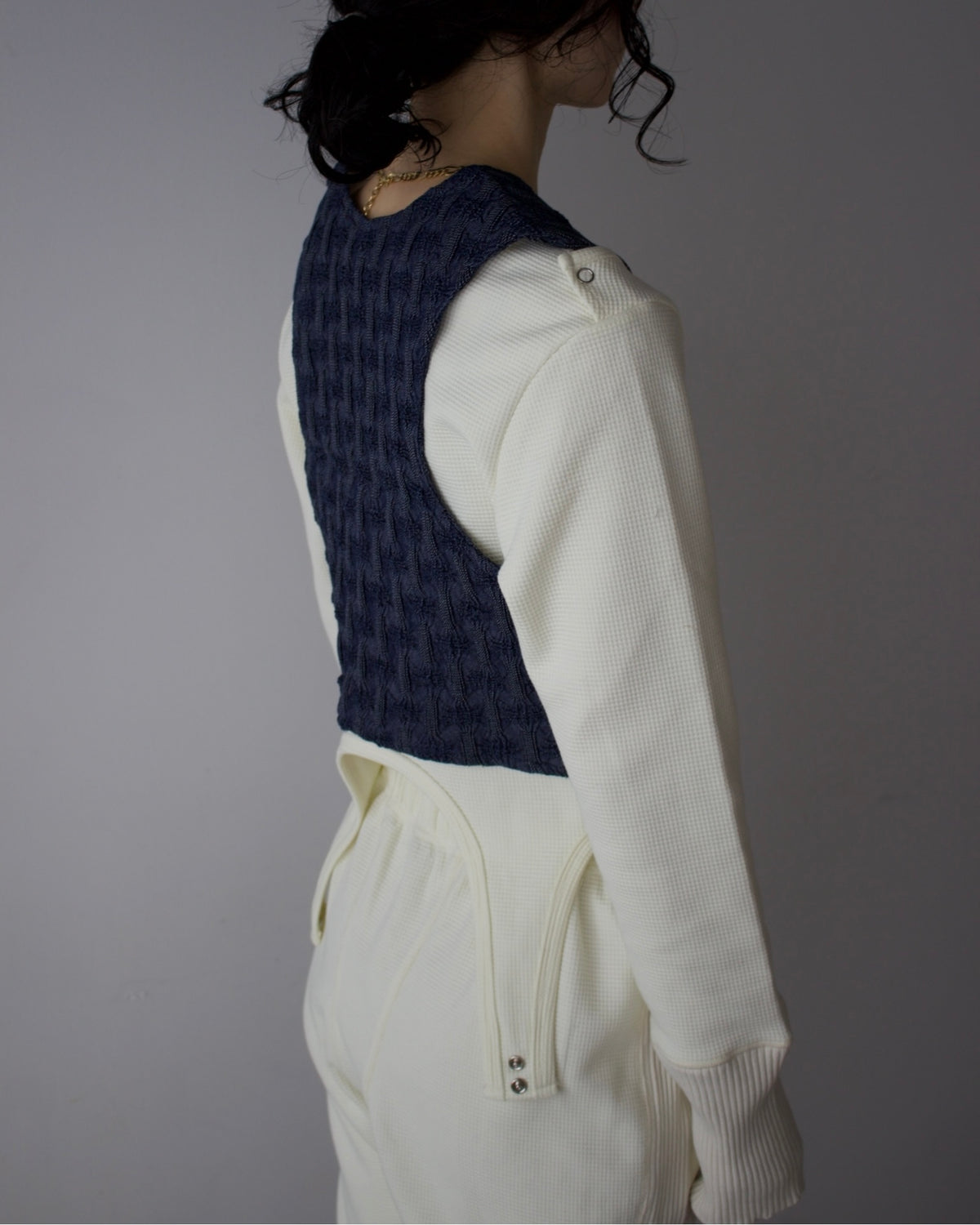 AURéNLEV Denim Lace Up Vest DENIM