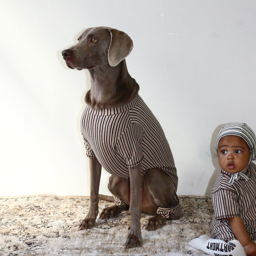 STRIPE DOG ROMPER