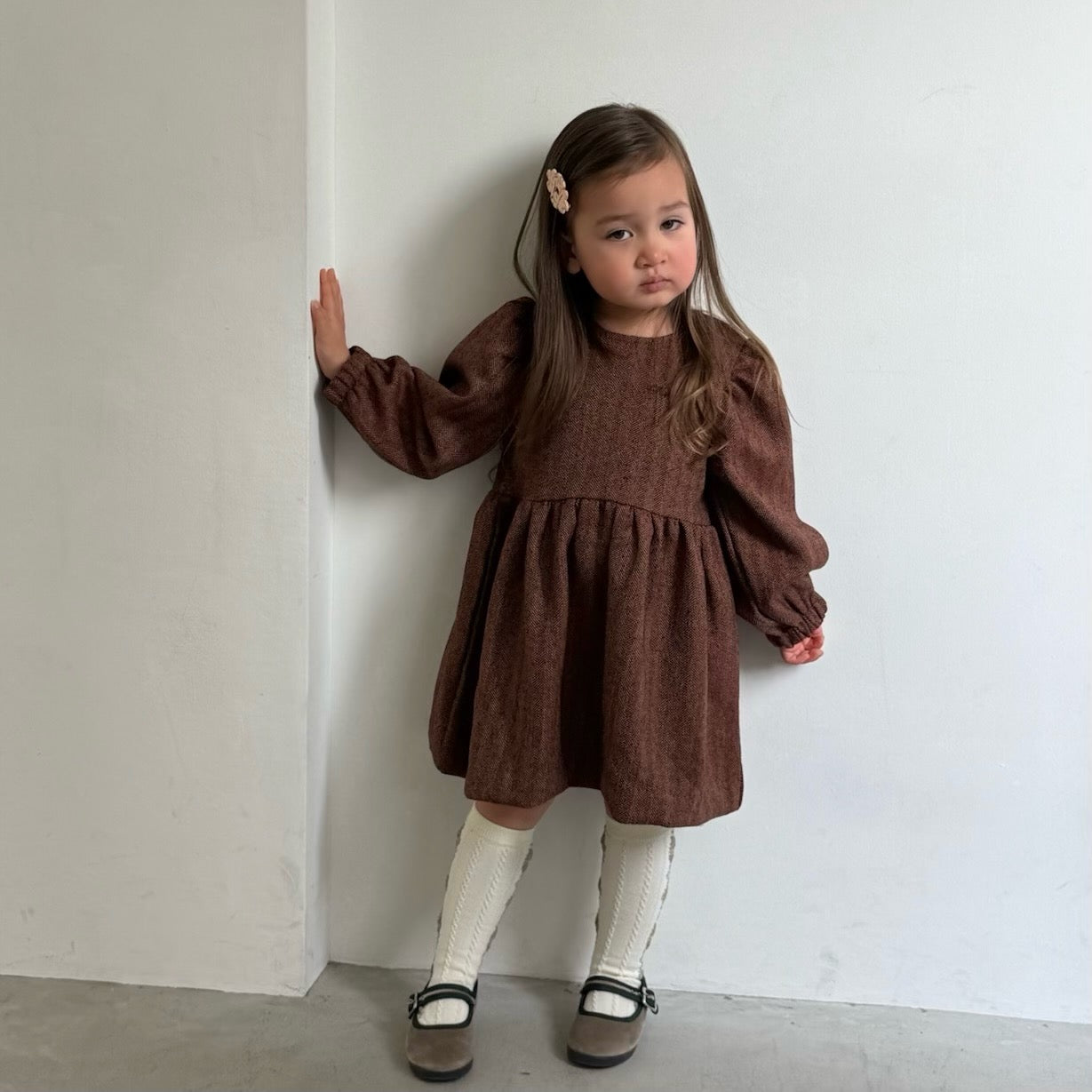 ヘリンボーンツイードワンピ | HERRINGDONE TWEED DRESS | Frö