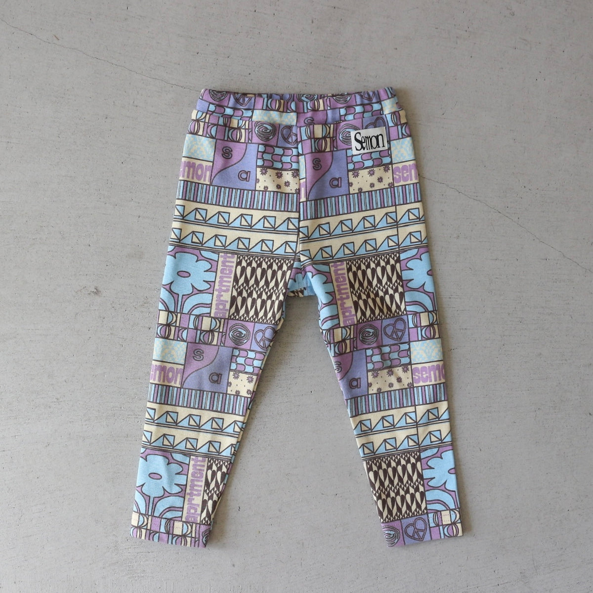 Semon ApartMent PANEL PRINT LEGGINGS ライトブルー