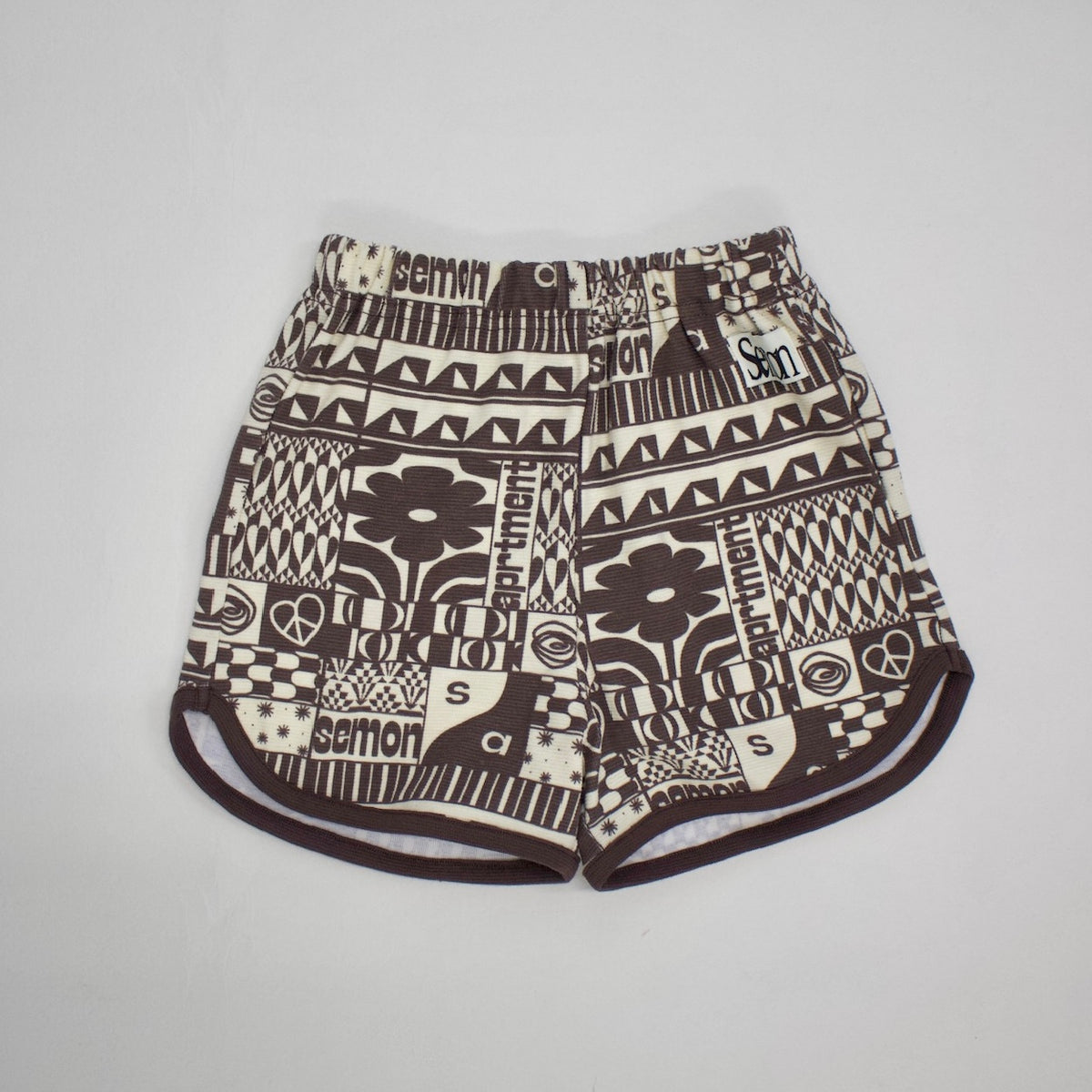 Semon ApartMent PANEL PRINT SHORT PANTS ブラウン