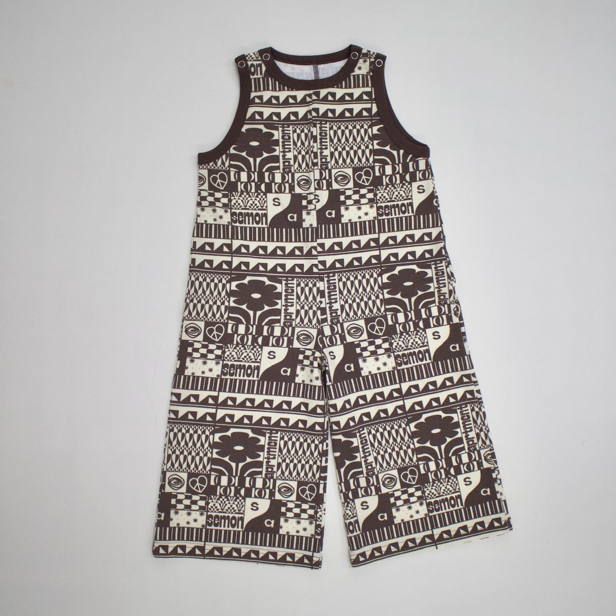 Semon ApartMent PANEL PRINT TANK SALOPETTE ブラウン