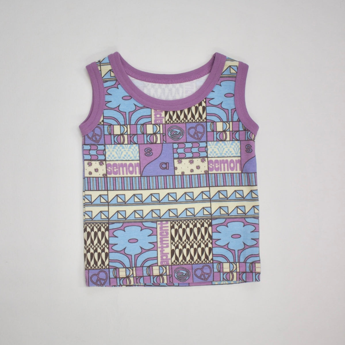 Semon ApartMent PANEL PRINT TANK TOPS ライトブルー