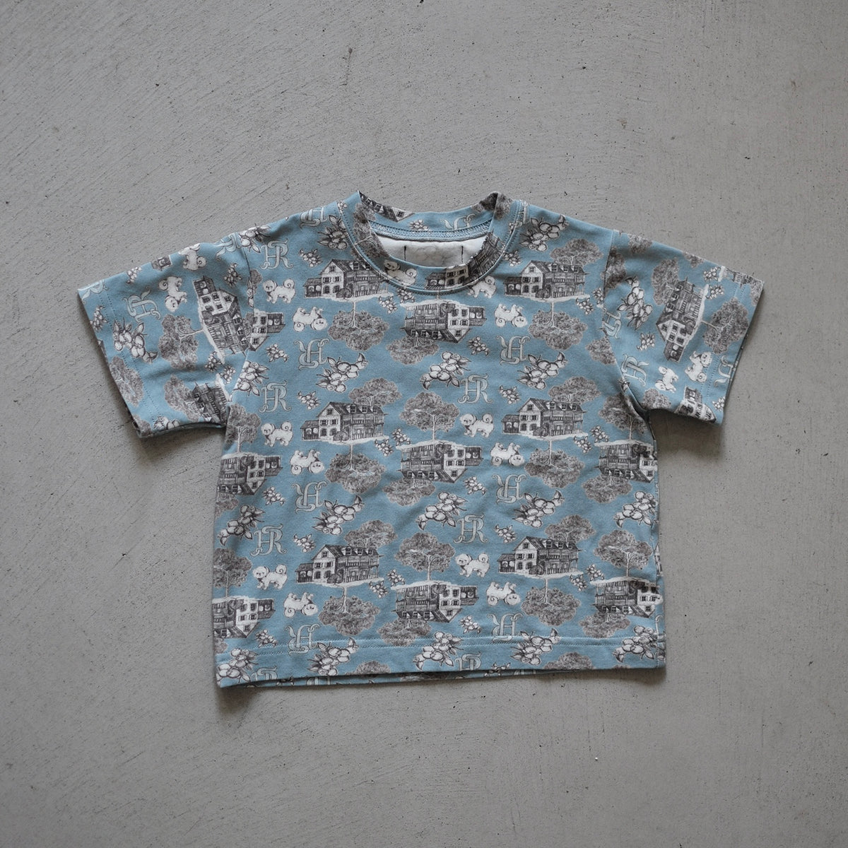 Jamée Rousse PATTERN TOILE DE JOUY T SHIRT ブルー
