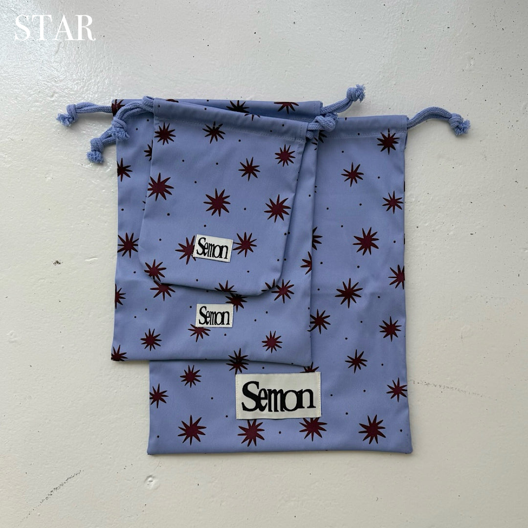 Semon 3点セット90 3SET PATTERN DRAWSTRING BAGS – Frö