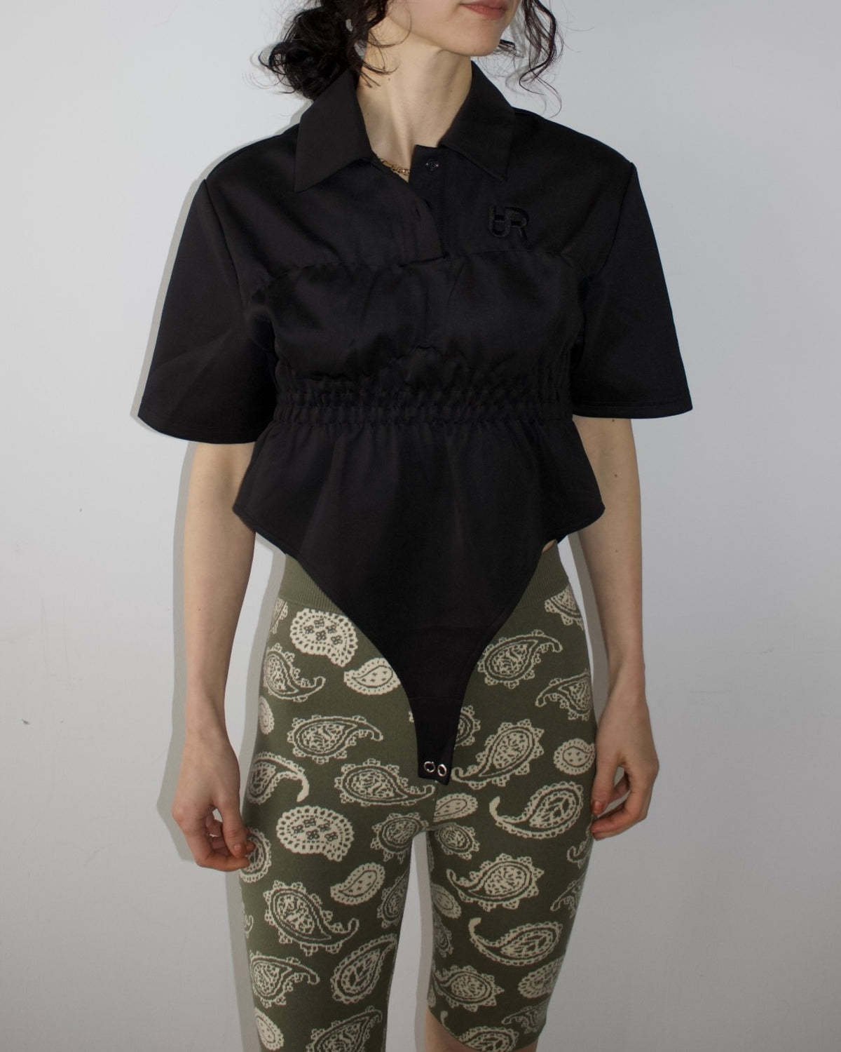 AURéNLEV Ponte Polo Bodysuit ブラック