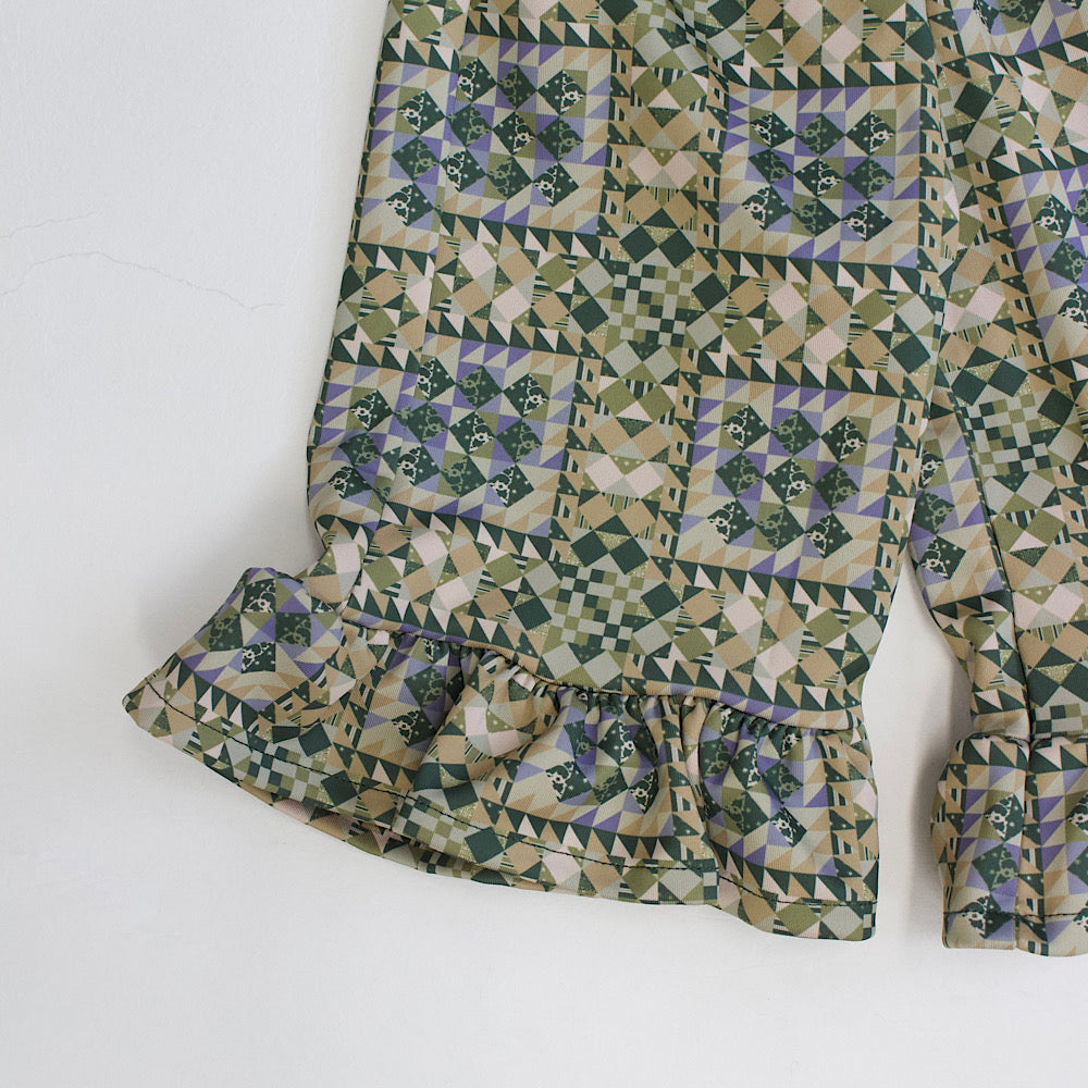 Semon ApartMent QUILTED JERSEY RUFFLED HEM PANTS