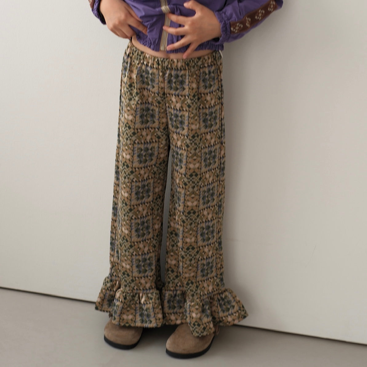 Semon ApartMent QUILTED JERSEY RUFFLED HEM PANTS