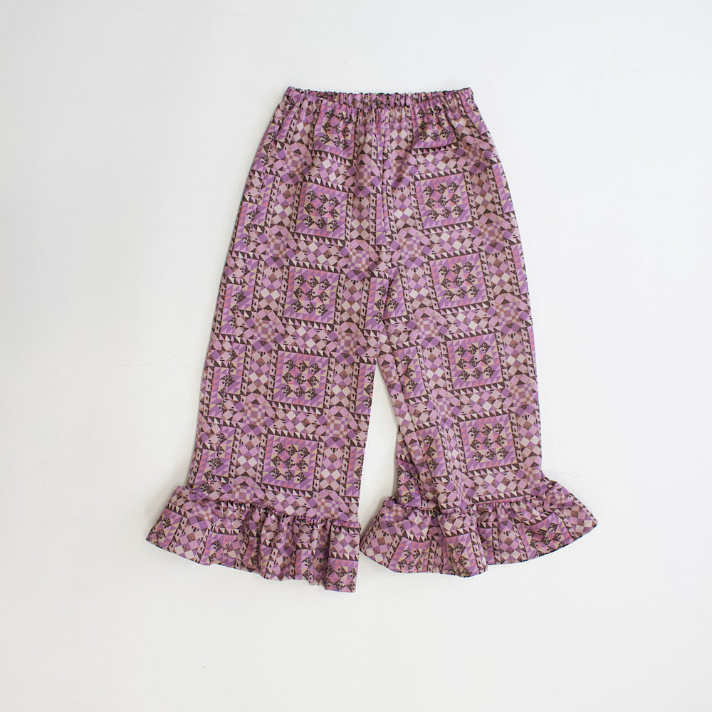 Semon ApartMent QUILTED JERSEY RUFFLED HEM PANTS ピンク