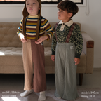Semon ApartMent RIBBED SUSPENDER WIDE FLARE PANTS