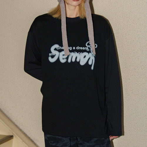 Semon ApartMent SPRAY LOGO LADIES LONG SLEEVE T-SHIRT