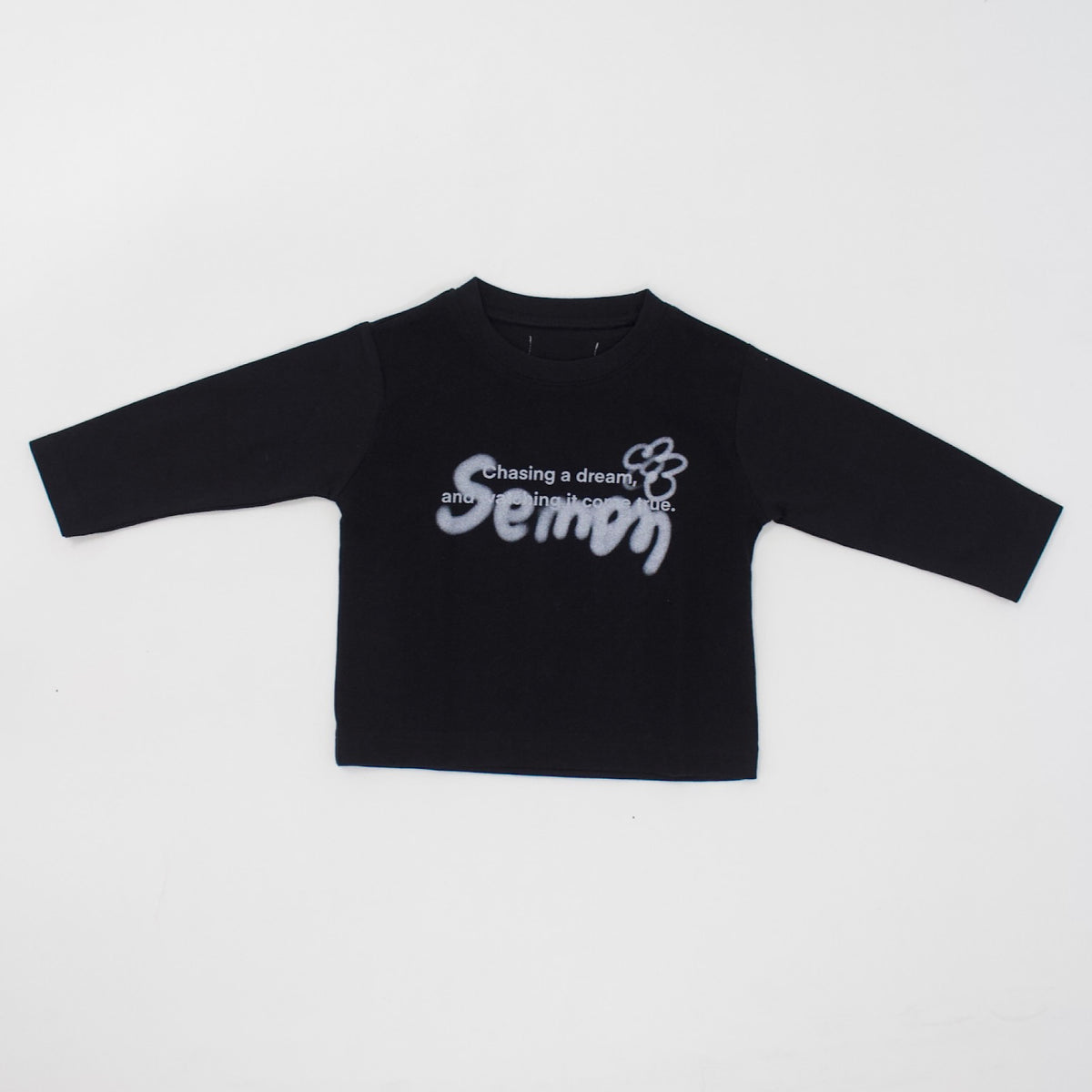 Semon ApartMent SPRAY LOGO LONG SLEEVE T-SHIRT BLACK