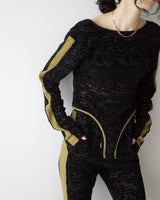 Velour Lace Bodysuit Top25