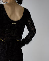 Velour Lace Bodysuit Top30