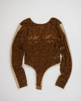 Velour Lace Bodysuit Top1