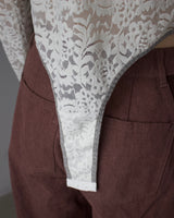 Velour Lace Bodysuit Top38