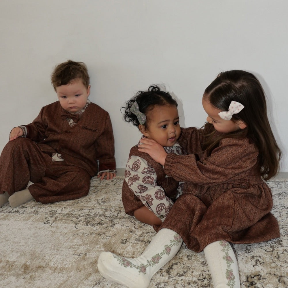 Semon オケージョンシリーズ ペイズリー ロンパースシャツ ツイードブルマ PAISLEY SHIRT ROMPERS – Frö