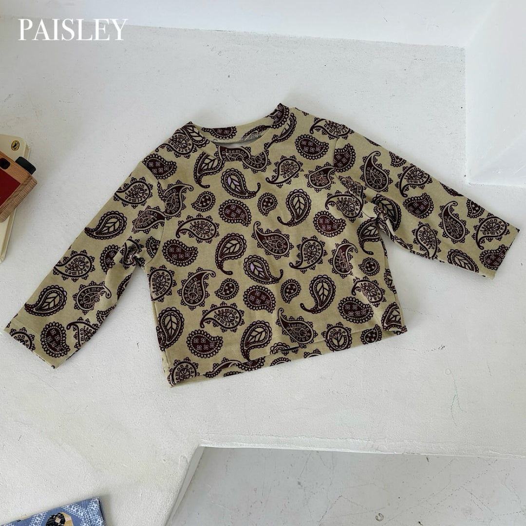 新品未使用★semon ペイズリー トップス＆パンツ　SET 90cm NEW PATTERN LONG T SHIRT – Frö