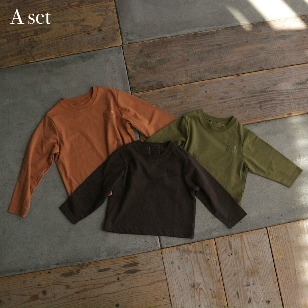 3SET SIMPLE LONG TSHIRT – Frö