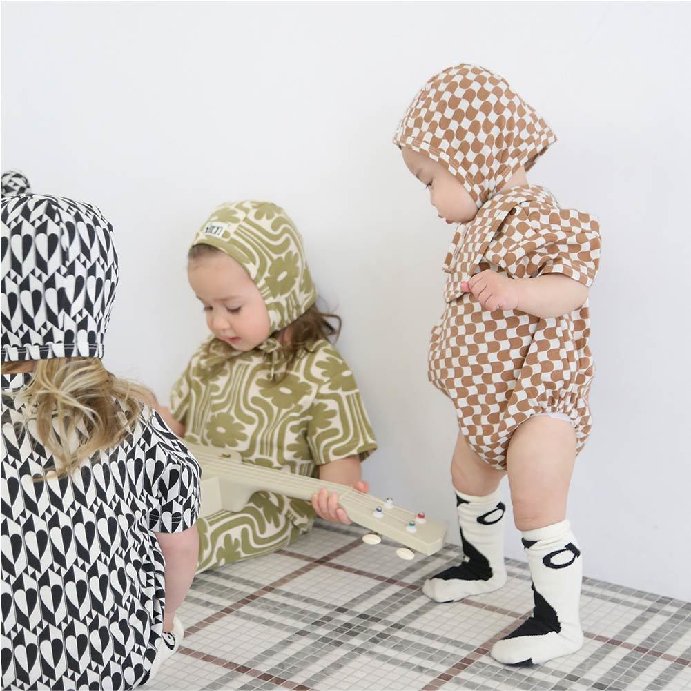 SHORT SLEEVE PATTERN ROMPERS – Frö