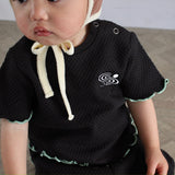 WAFFLE EMBROIDERED HALF SLEEVE TEE21