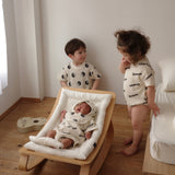 WAFFLE PRINT HALF SLEEVE ROMPERS 13