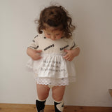 WAFFLE PRINT HALF SLEEVE ROMPERS 14
