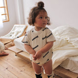 WAFFLE PRINT HALF SLEEVE ROMPERS 15