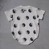 WAFFLE PRINT HALF SLEEVE ROMPERS 24