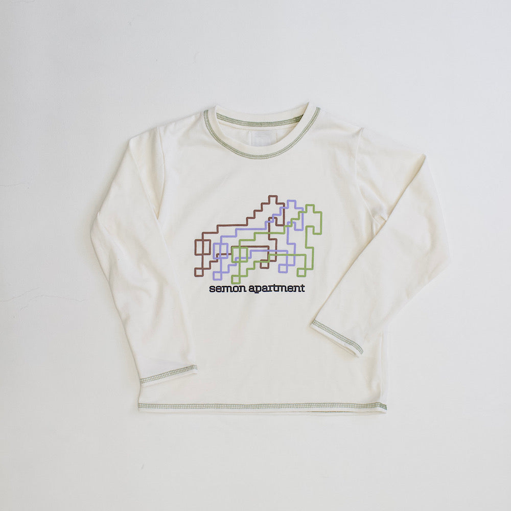 Semon ApartMent TRIPLE HORSE PRINT LONG SLEEVE T-SHIRT グリーン