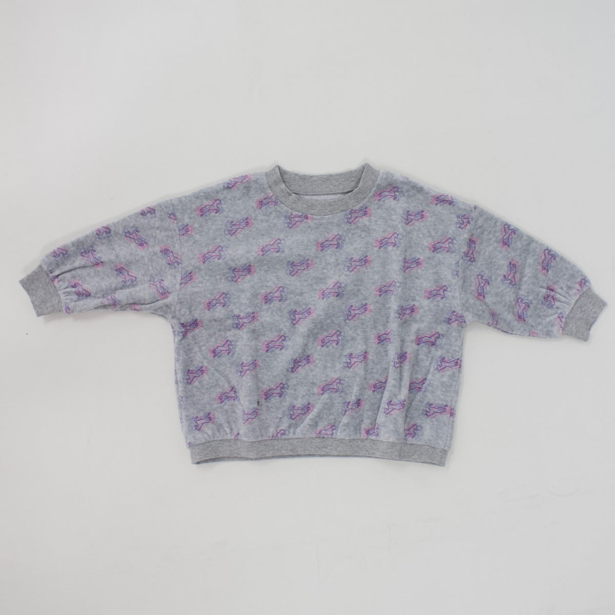 Semon ApartMent TRIPLE HORSE VELOUR LONG SLEEVE TOP