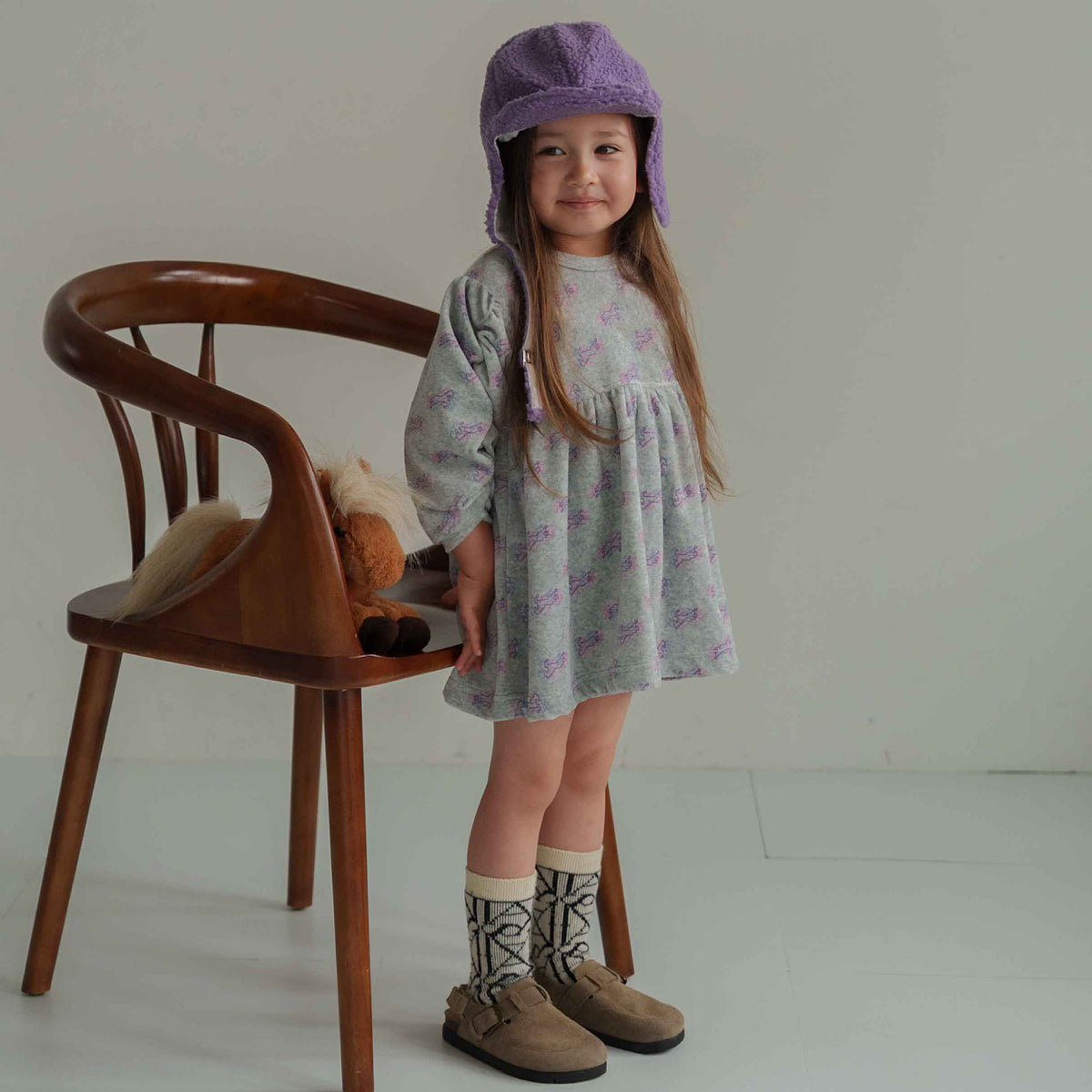 Semon ApartMent TRIPLE HORSE VELOUR DRESS