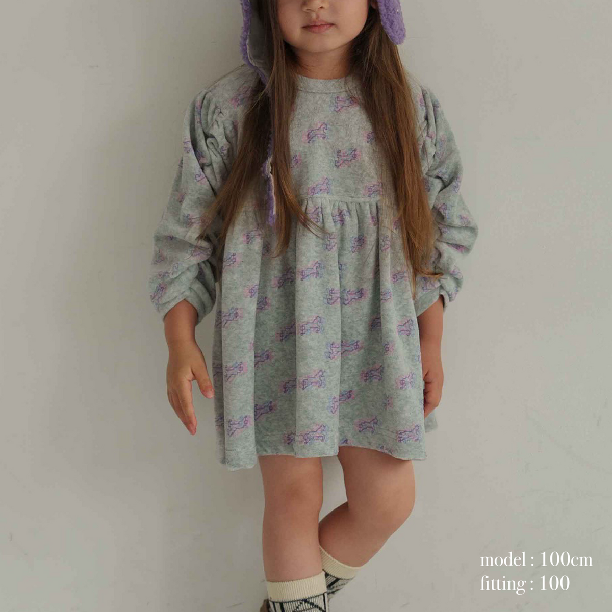Semon ApartMent TRIPLE HORSE VELOUR DRESS