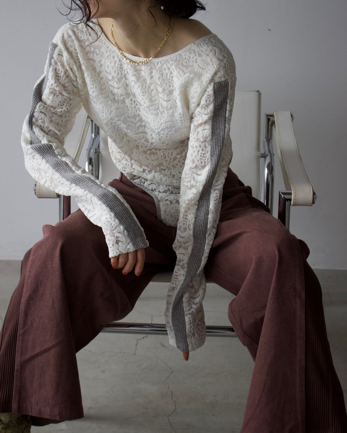 AURéNLEV Velour Lace Bodysuit Top