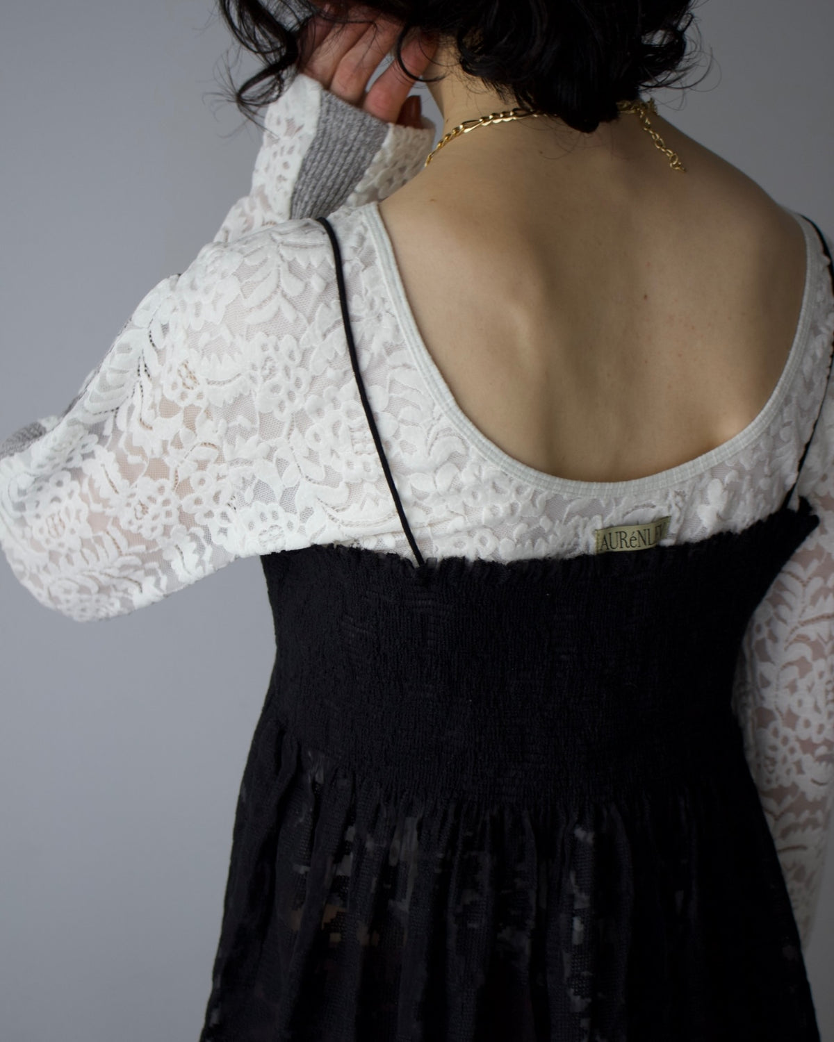 AURéNLEV Velour Lace Bodysuit Top