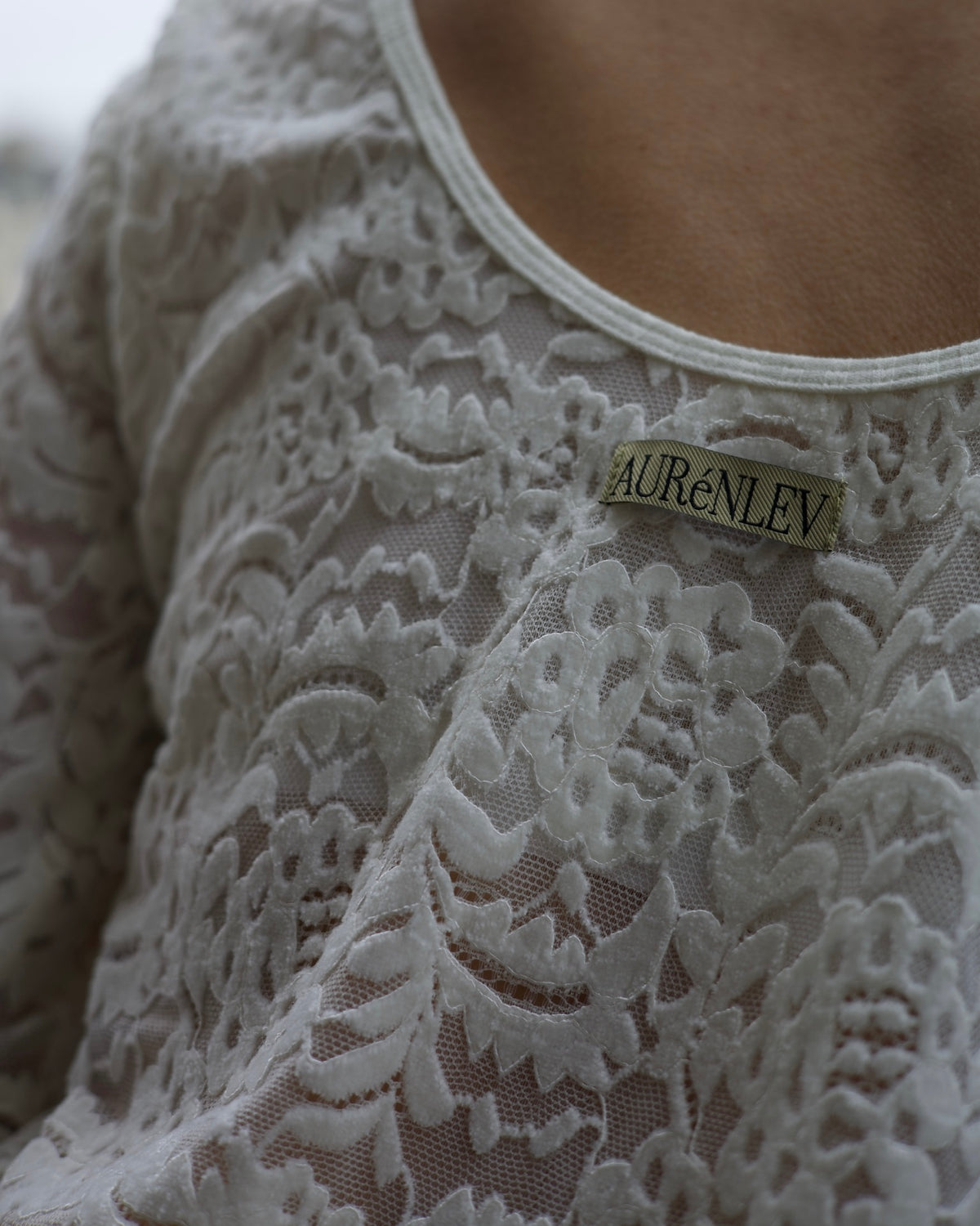 AURéNLEV Velour Lace Bodysuit Top