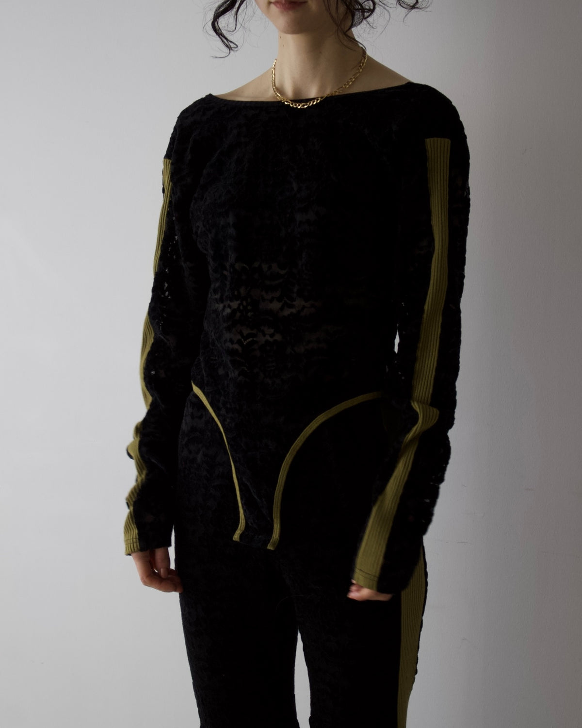 AURéNLEV Velour Lace Bodysuit Top