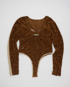 AURéNLEV Velour Lace Bodysuit Top