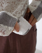 AURéNLEV Velour Lace Bodysuit Top