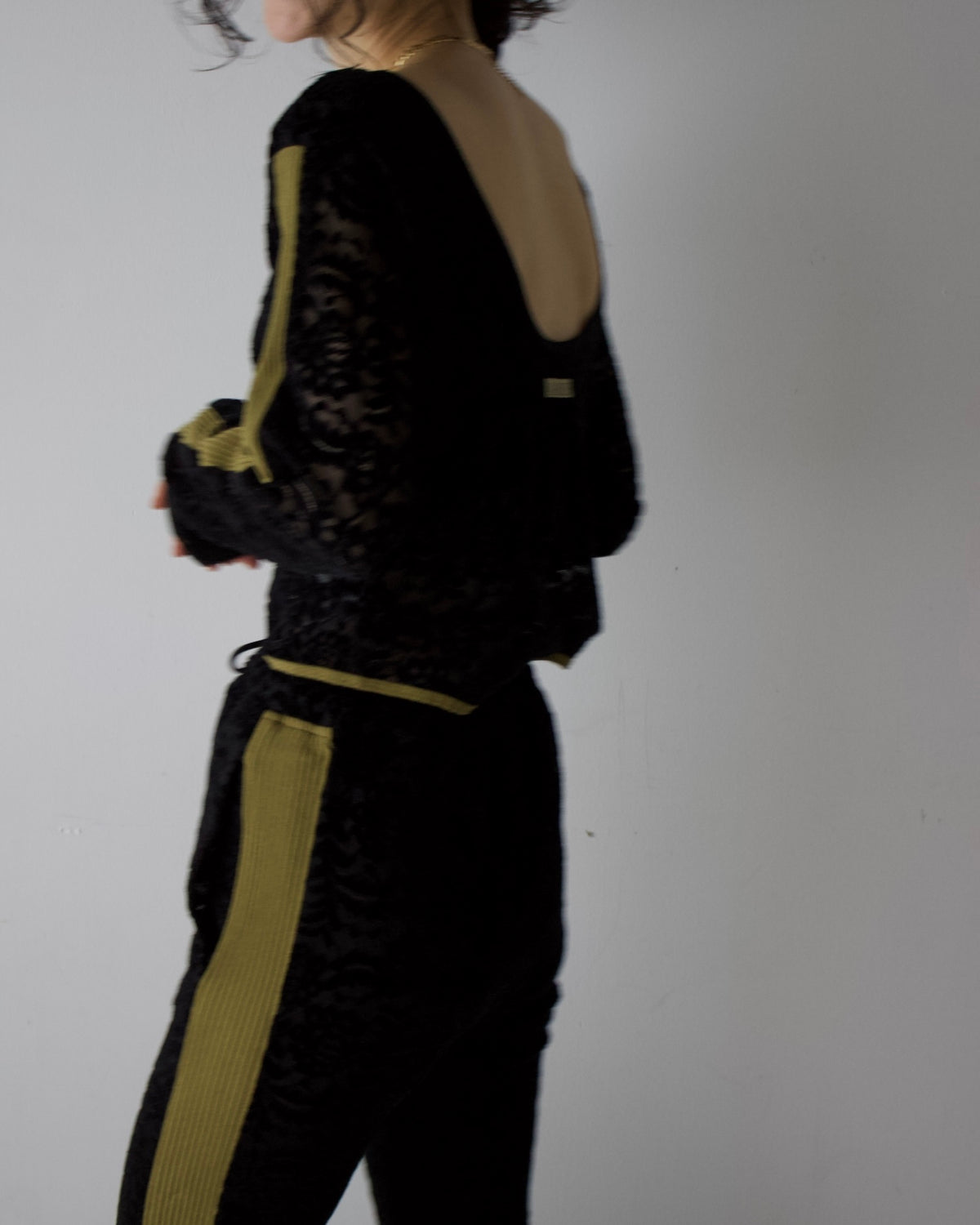 AURéNLEV Velour Lace Flare Pants