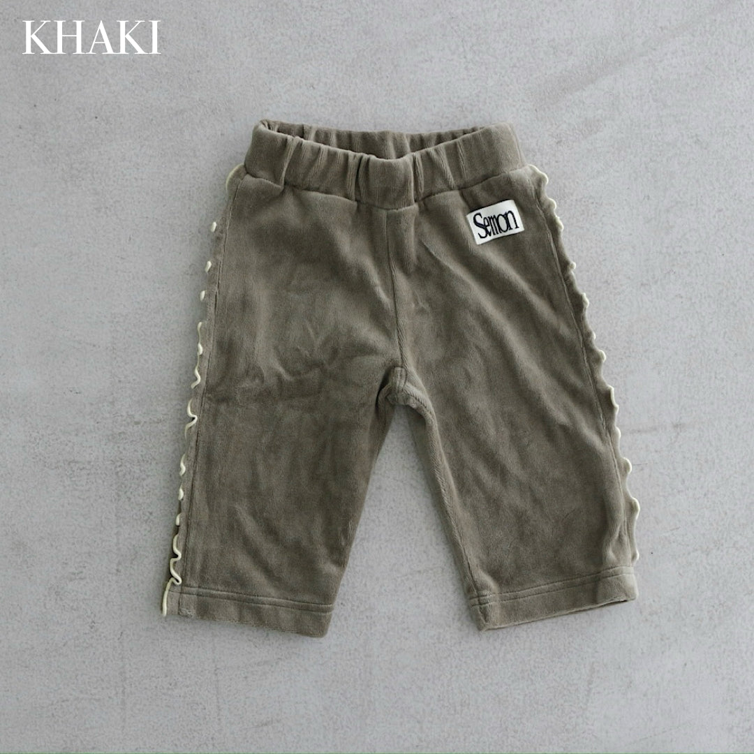Semon ApartMent VELOUR STRAIGHT PANTS カーキ
