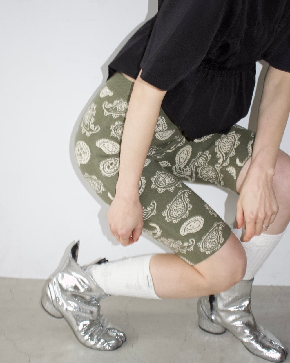 AURéNLEV W Jacquard Biker Pants