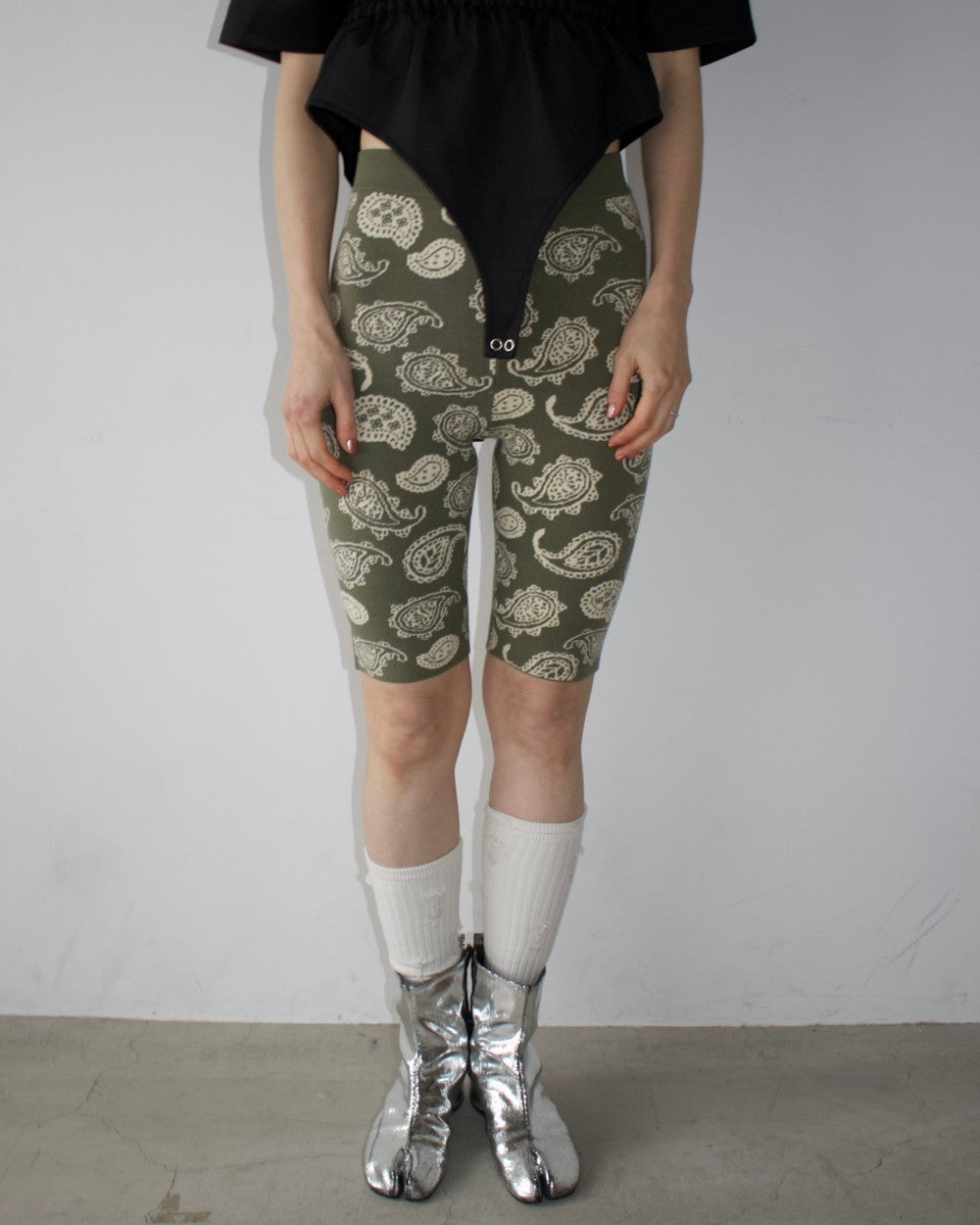 AURéNLEV W Jacquard Biker Pants