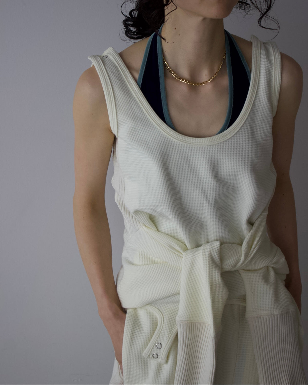 AURéNLEV Waffle 2way Tops