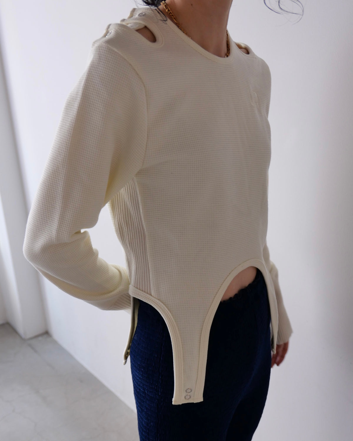 AURéNLEV Waffle 2way Tops