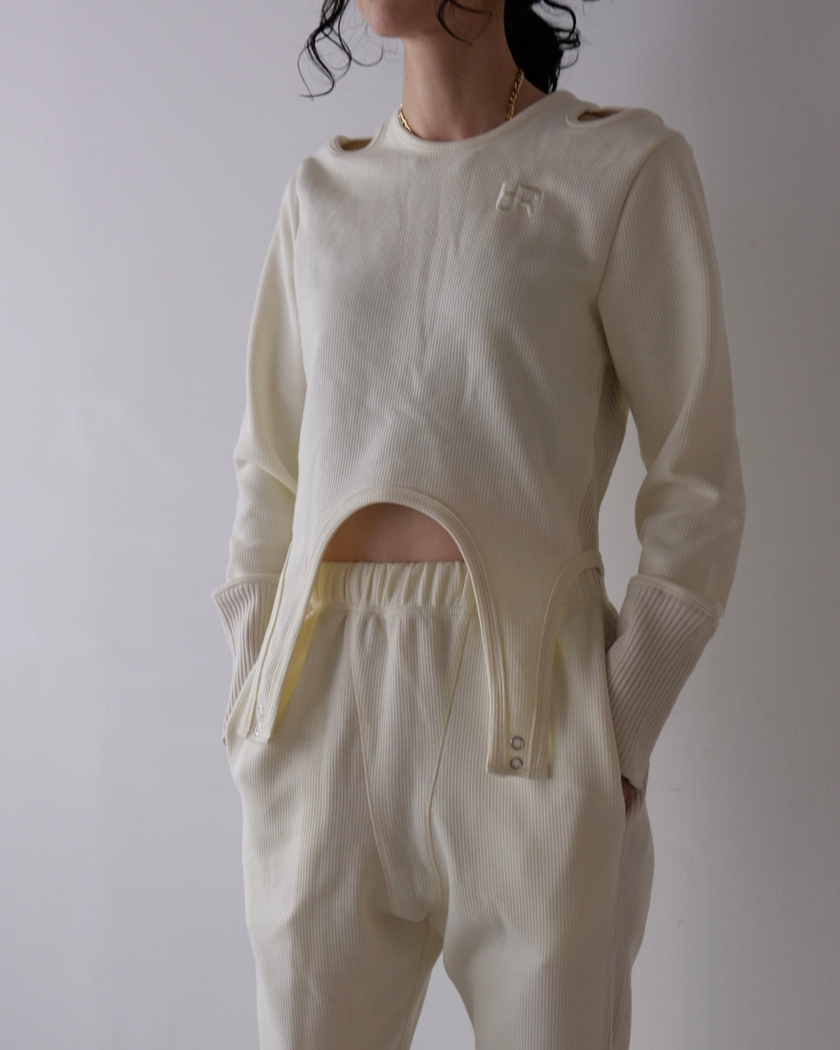 AURéNLEV Waffle 2way Tops